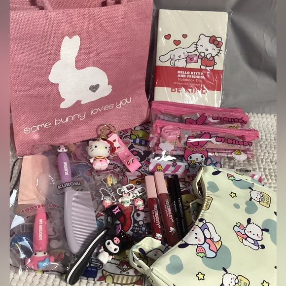 Hello Kitty Accessories - Hello Kitty Themed Gift Set Take 4- Keychains, Lip Glosses, Bags, Office, MORE
